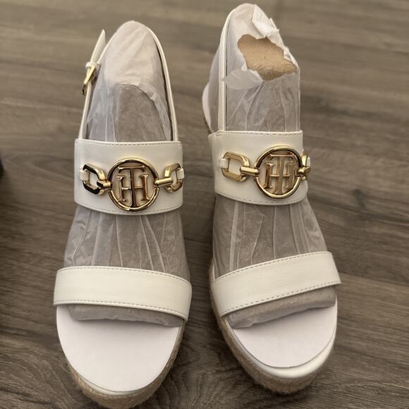 Tommy Hilfiger Women's White Wedge Heels Size 9 Woman - Brand New Condition - Picture 1 of 5